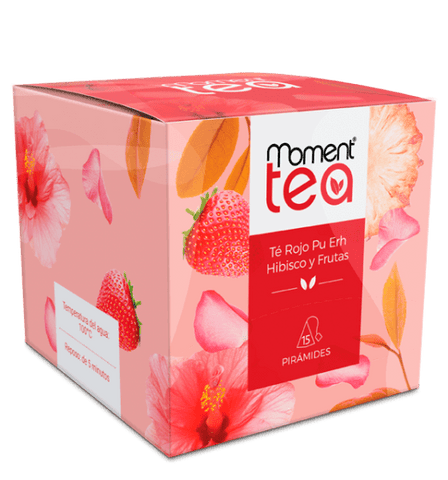 Moment Tea Té Rojo Pu Erh con Hibisco y Frutas Premium 12 (15x2gr) Unidades - The Williams Truck