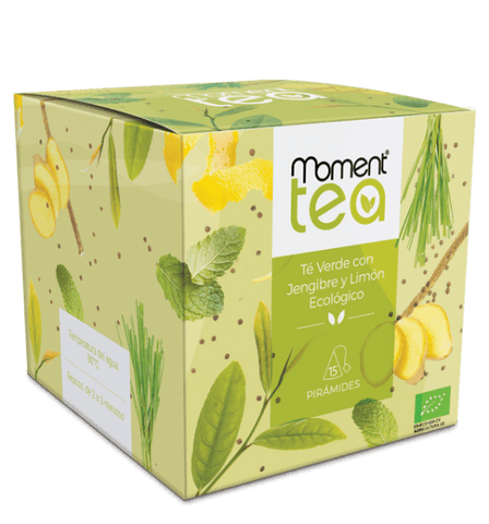 Moment Tea Té Verde con Jengibre y Limón Ecológico Premium 12 (15x2gr) Unidades - The Williams Truck